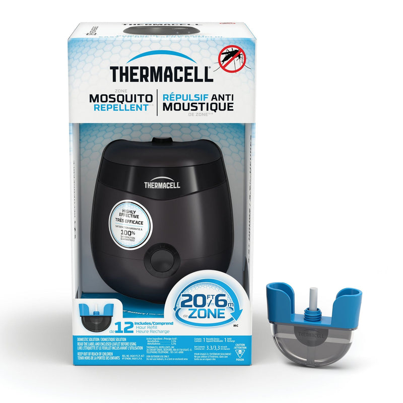 Thermacell E-ZoneGuard Patio Rechargeable Mosquito Repeller with 12-Hr Refill and 5.5-Hr Battery, Charcoal I0