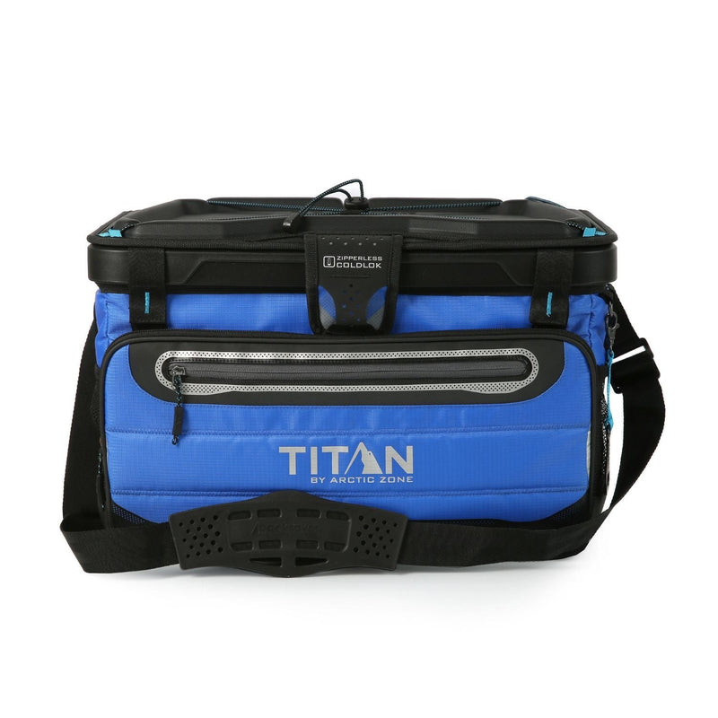 Titan by Arctic Zone 50 Can Collapsible Zipperless Cooler, Blue R8
