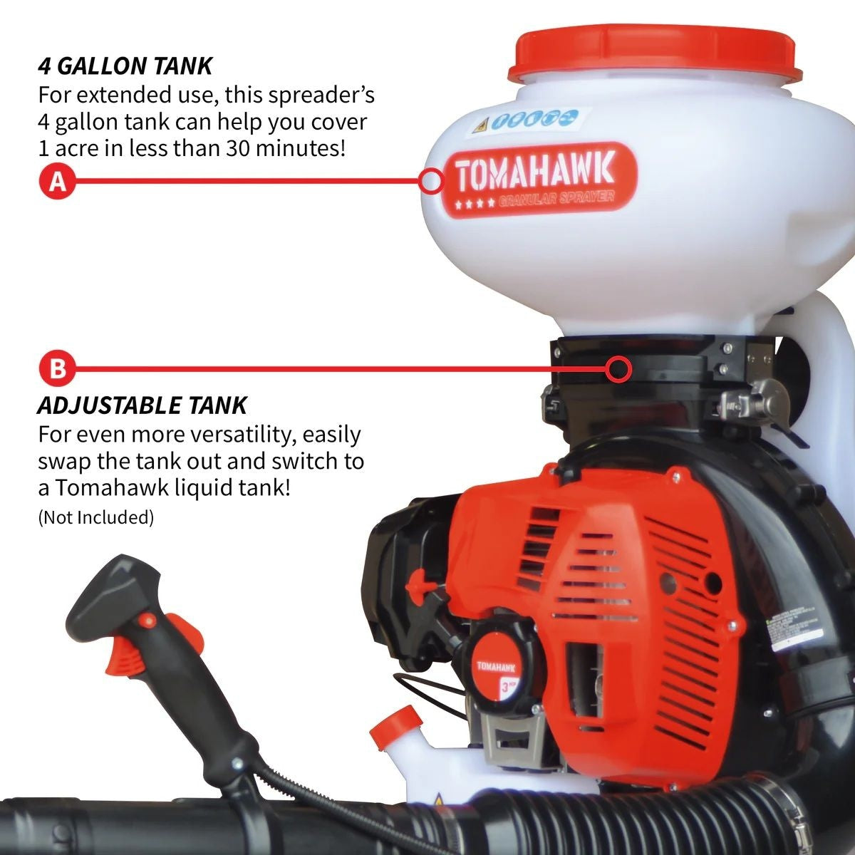 Tomahawk 4-Gallon Backpack Motorized Fertilizer/Ice Melter Spreader
