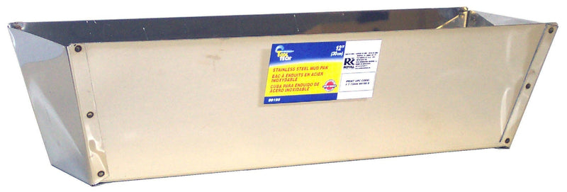 Tool Tech Stainless Steel Drywall Joint Compound Mud Pan with Sheared Edges, 12-in G6