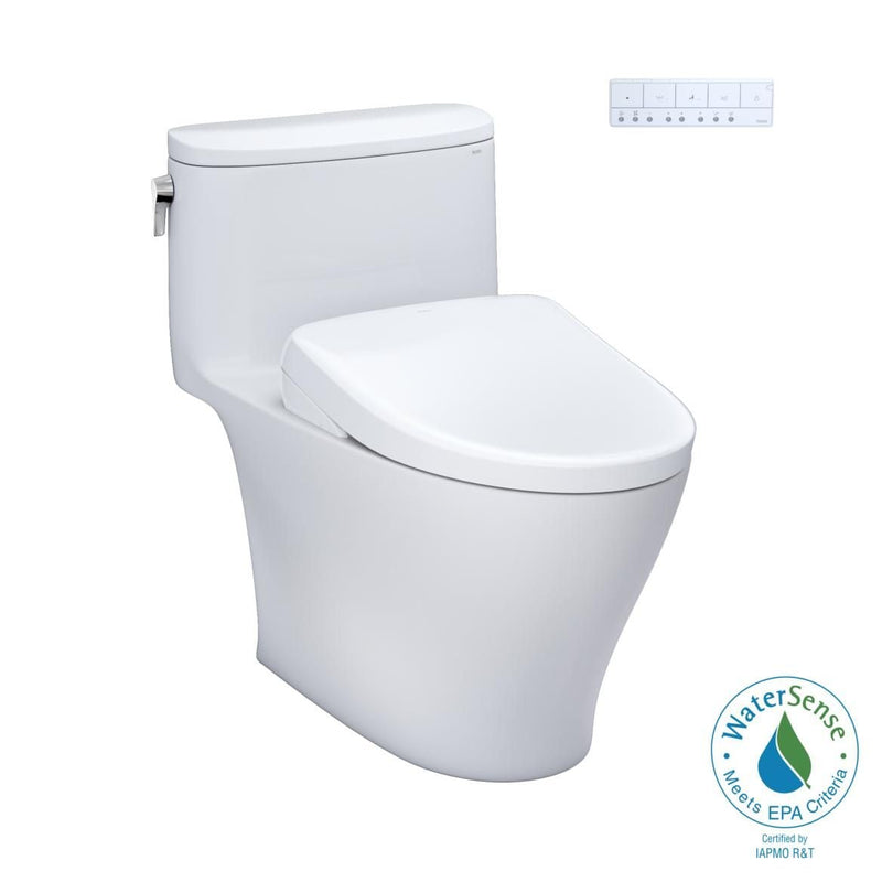 TOTO WASHLET+ Nexus One-Piece Elongated 1.28 GPF Toilet with S7 Contemporary Bidet Seat, Cotton White O2