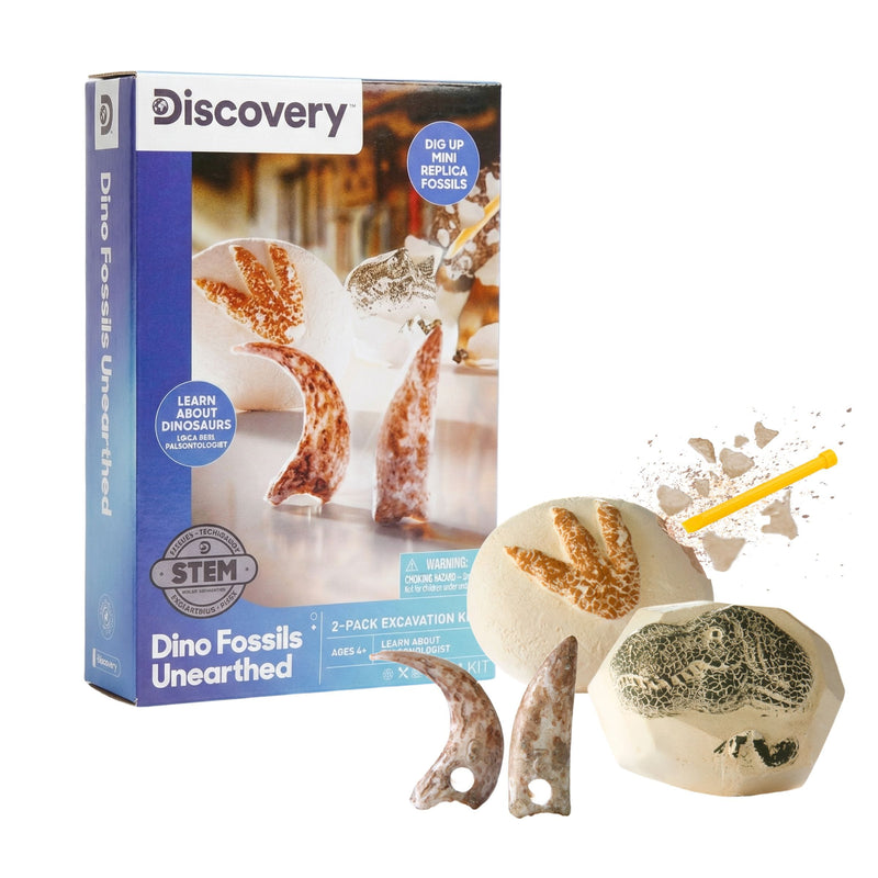 Toy Excavation Kit Mini Unearthed Dino Fossils 2pc S3