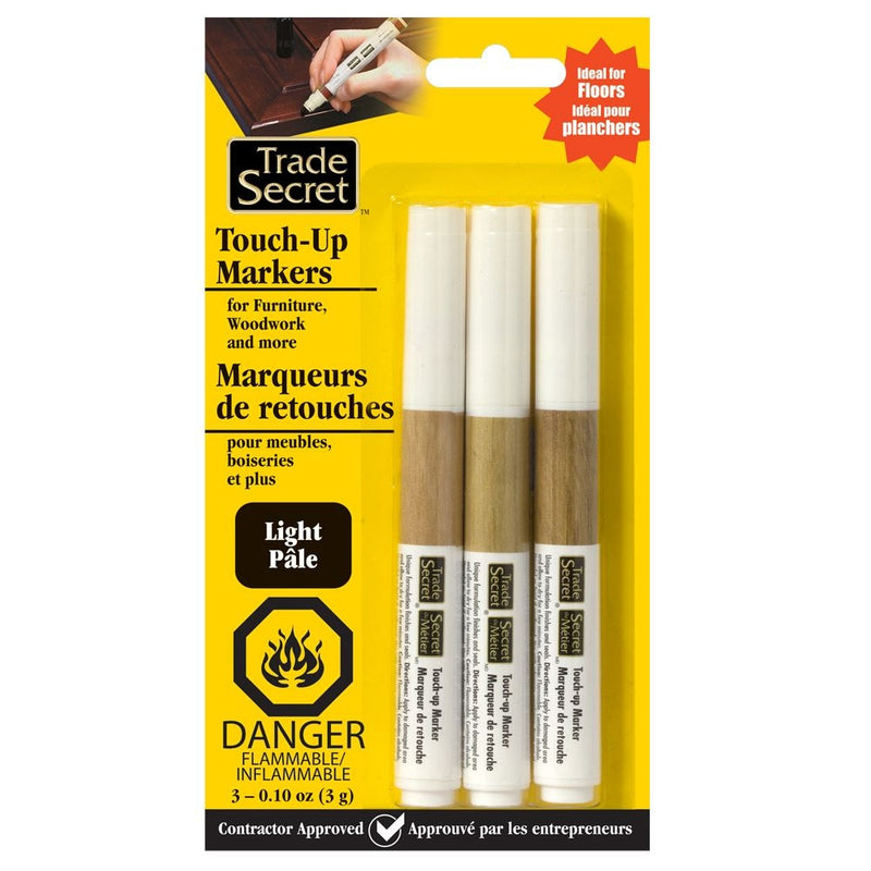 Trade Secret Light Touch Up Markers for Wood, Light Brown, 3-pk Y9