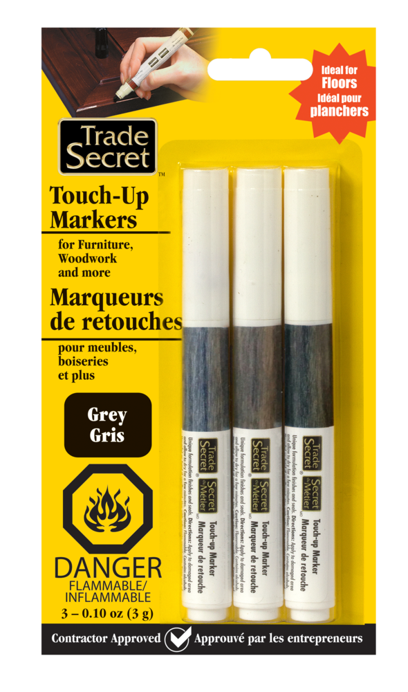 Trade Secret Touch-Up Repair Marker, Quick Drying & Fade Resistant, Grey, 3-pk O3