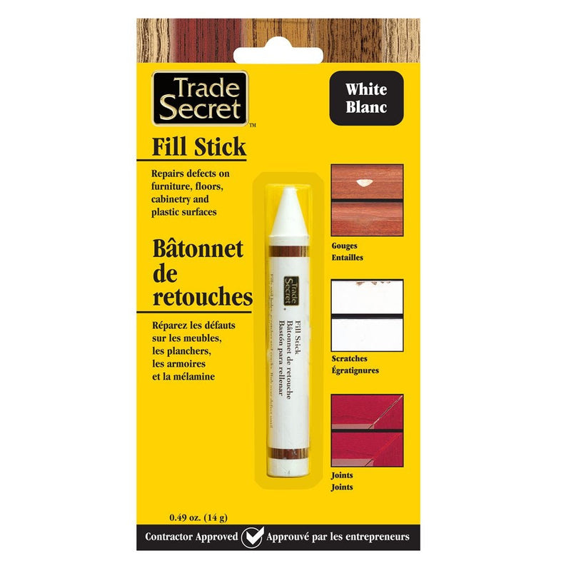 Trade Secret Wood Fill Sticks for Defects, 100% Wax, White U0