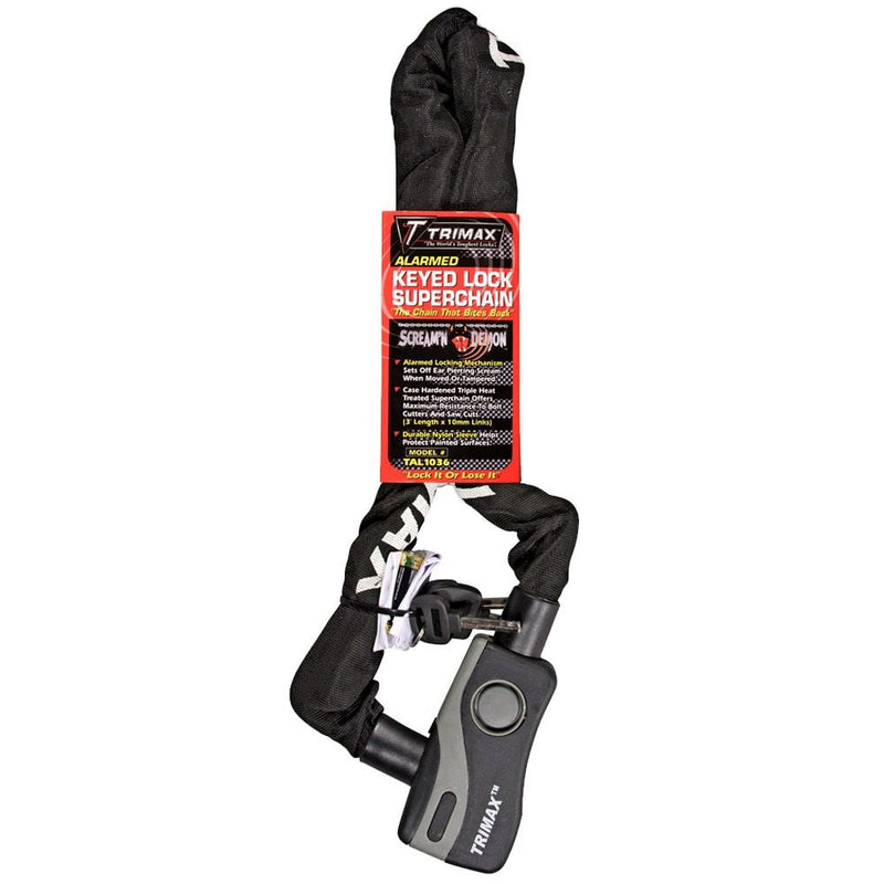 Trimax 36-in Alarmed Lock with Thex Superchain, Corrosion- resistant L1