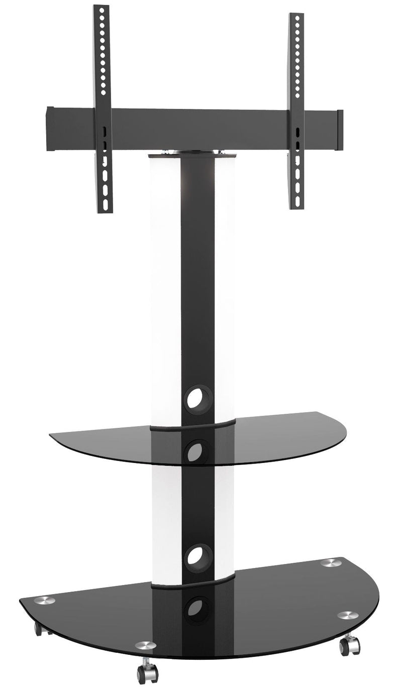TygerClaw LCD84113BLK Superior TV Cart with Glossy Glass Base and Shelf, 32-in to 55-in A6