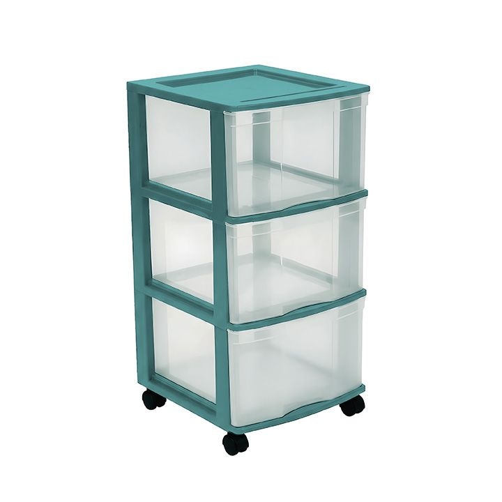 Type A 3-Drawer Storage Tower, Green B0