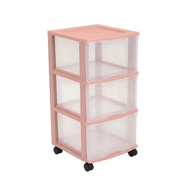 Type A 3-Drawer Storage Tower, Pink C7