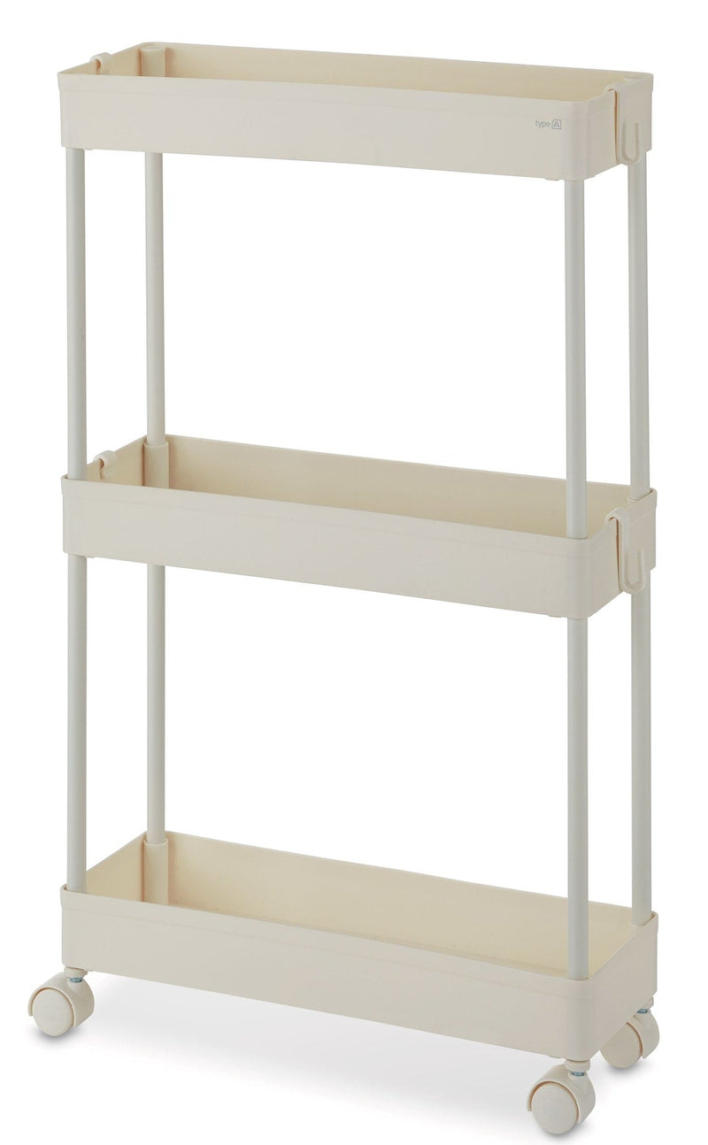 type A 3-Tier Slim Storage Cart, Lockable Wheels E2