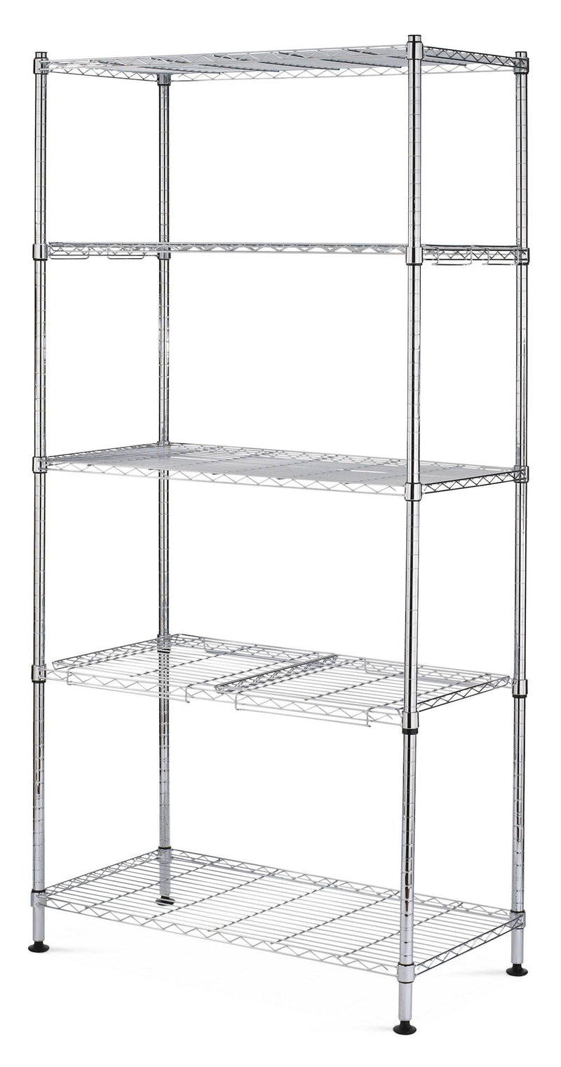 type A 5-Tier Wire Shelving Storage Unit, Chrome N6