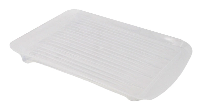 Type A Anti-Microbial Plastic Drainboard Tray For Kitchen Dish Drying Rack, Clear W1