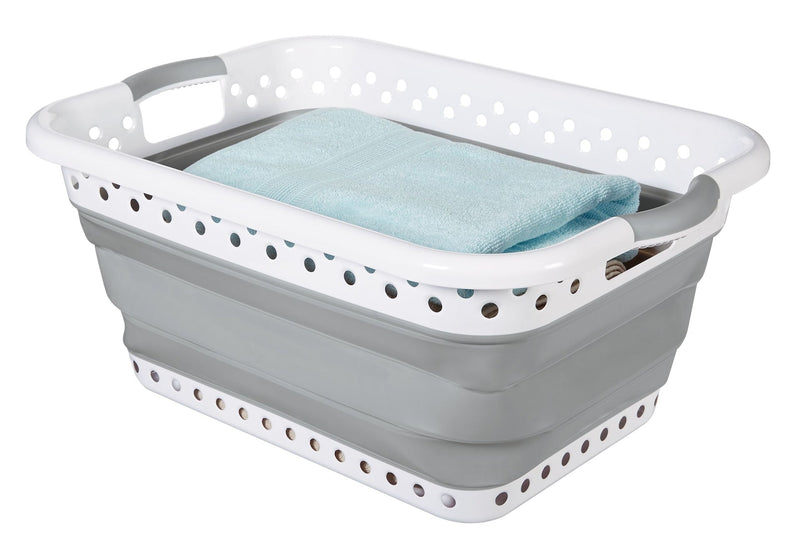 type A Collapsible Laundry Basket 24 L x 17.4 W x 3.2 to 10.5-in H M5