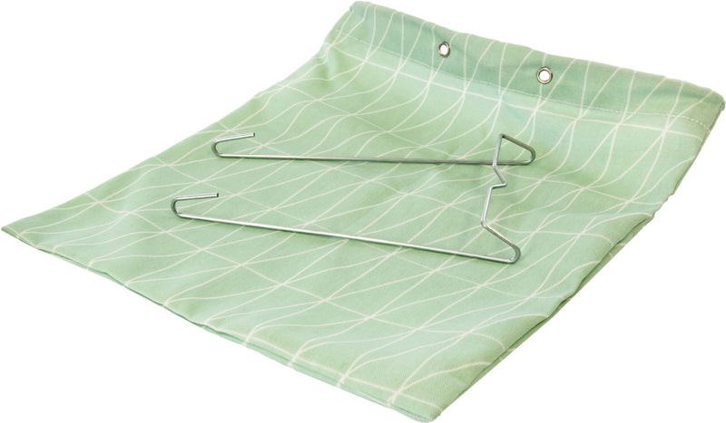 type A Hanging Clothespin Bag, Green/White, 7.9-in x 0.5-in x 18-in P7