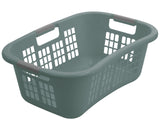 type A Hip-Hugger Laundry Basket, Jadeite with Grey Handles
