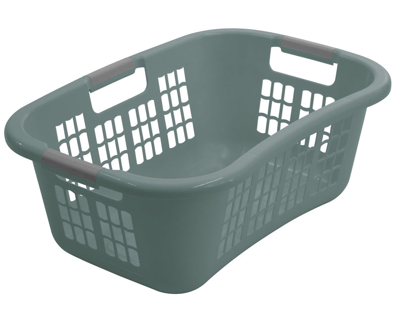 type A Hip-Hugger Laundry Basket, Jadeite with Grey Handles L1