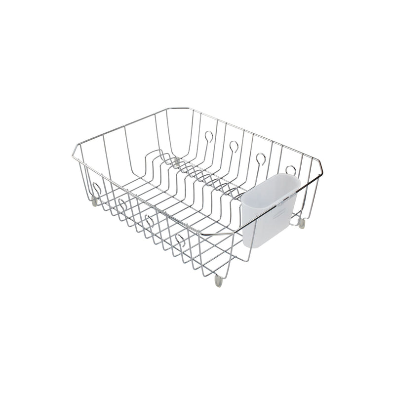 Type A Large Metal Dish Drying/Draining Rack For Kitchen, Chrome, 18 x 14 x 5.5-in F7