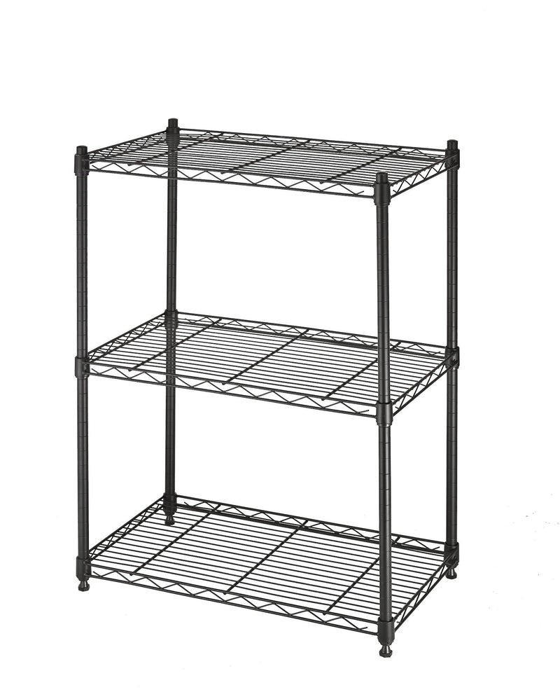 type A Metal 3-Tier Adjustable Wire Shelving Storage Unit, Black A8