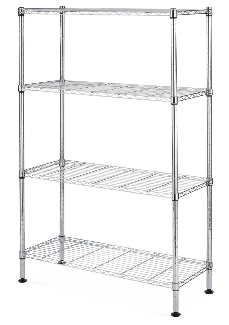 type A Metal 4-Tier Adjustable Wire Shelving Storage Unit, Chrome F8