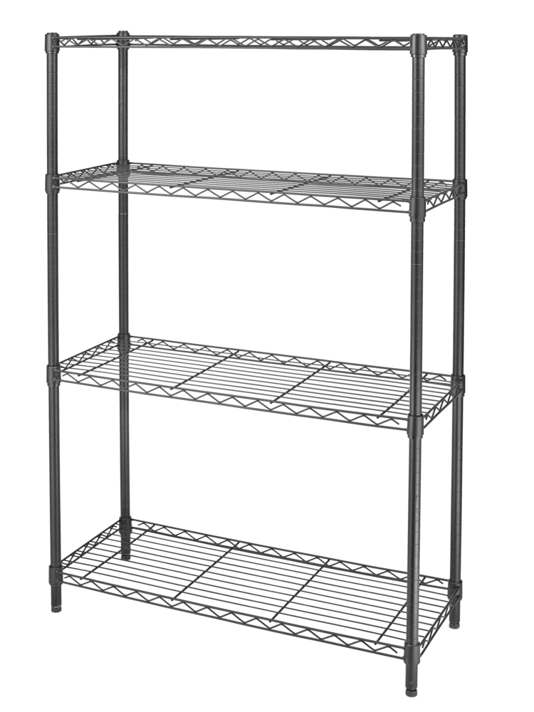 type A Metal 4-Tier Adjustable Wire Storage Shelves/Unit, Black L9