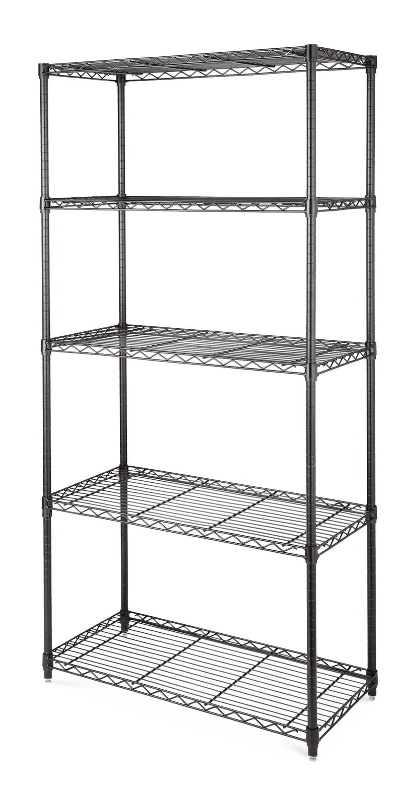 type A Metal 5-Tier Adjustable Wire Shelving Storage Unit, Black C4