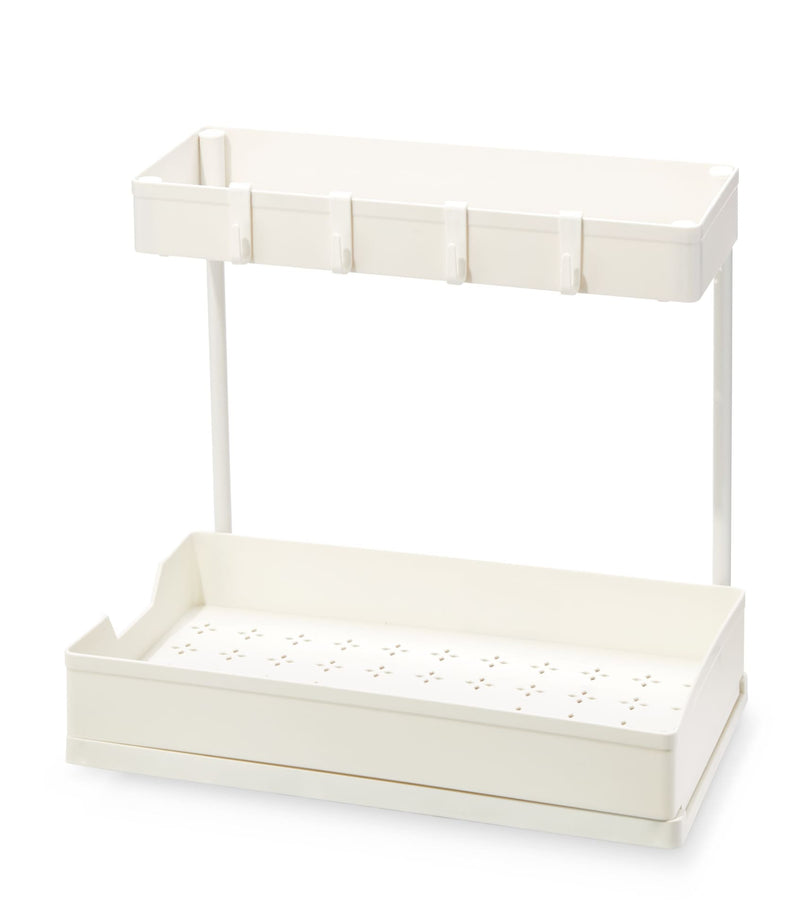 type A Prima Under-the-Sink 2-Tier Organizer with Drawer, White C7