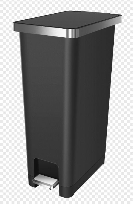 type A Slim Black Resin Garbage Can, 45-L