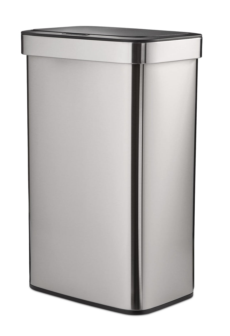 Type A Stainless Steel Rectangular Auto Indoor Refuse Bin with Resin Motion Sensor Lid, 50-L B7