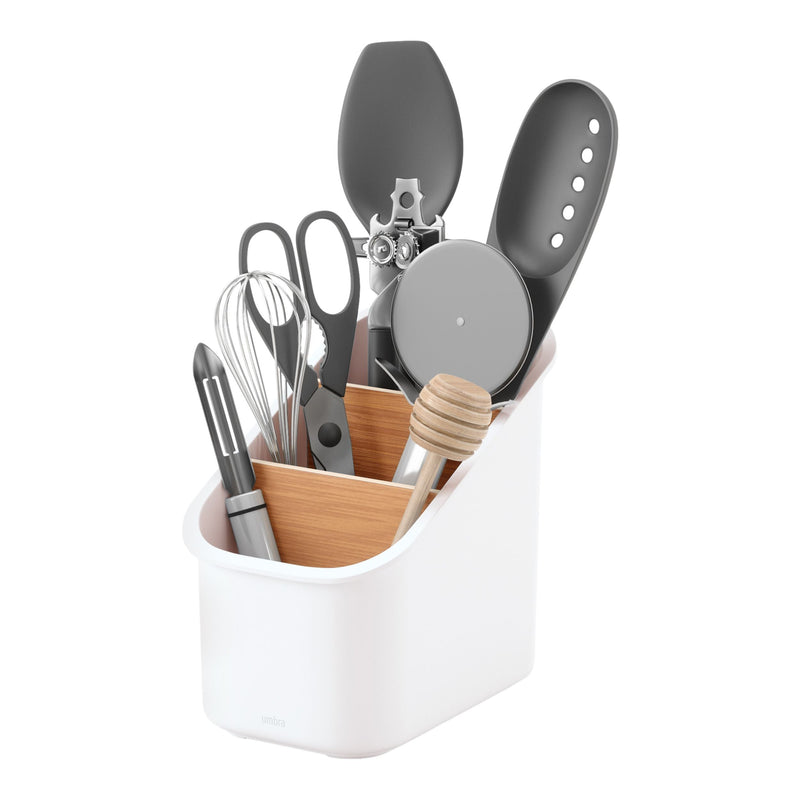 Umbra Bellwood 3-Compartment Utensil Holder with Removable Dividers K5