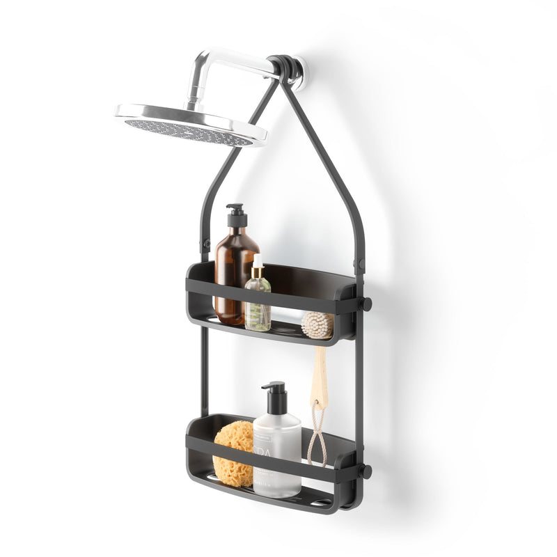 Umbra Flex Adhesive Rigid Plastic Shower Caddy, Black T3