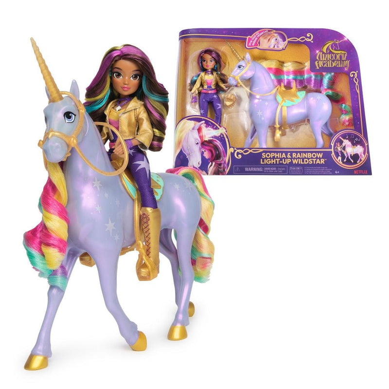 Unicorn Academy, Sophia & Interactive Rainbow Light-up Wildstar Unicorn Toy, Ages 4+ Y7