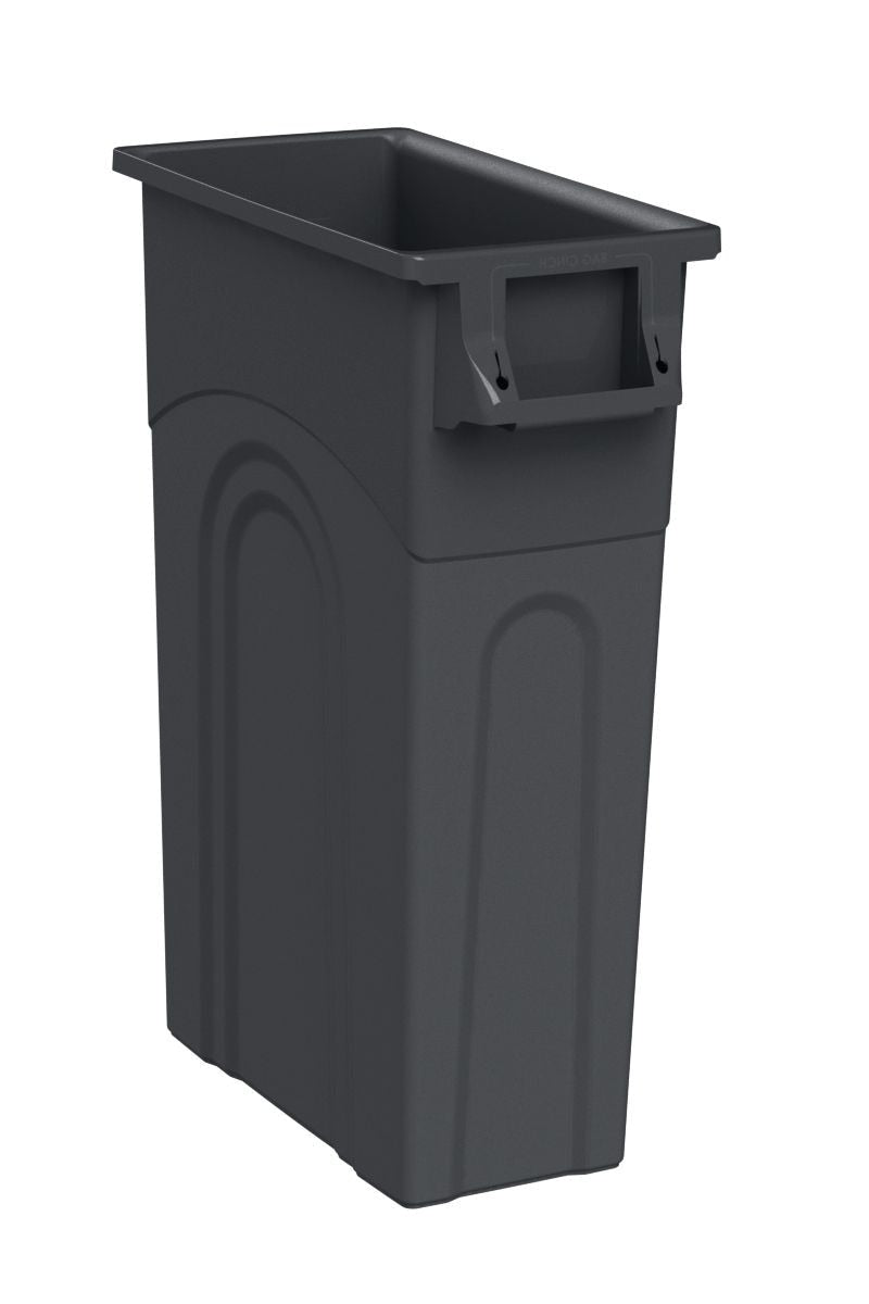 United Solutions Plastic Tall Slim Rectangular Garbage Can, Black, 87-L G7