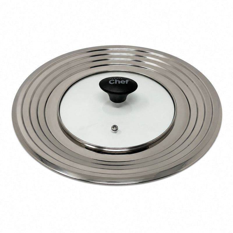 Universal Stainless Steel Glass Lid for Pots & Pans, Fits (24 cm) to (32 cm) H8