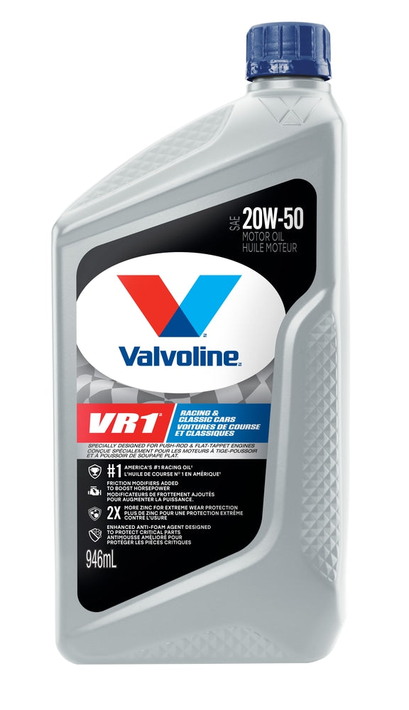 Valvoline VR1 20W-50 4-Cycle Racing Oil, 1-L X5