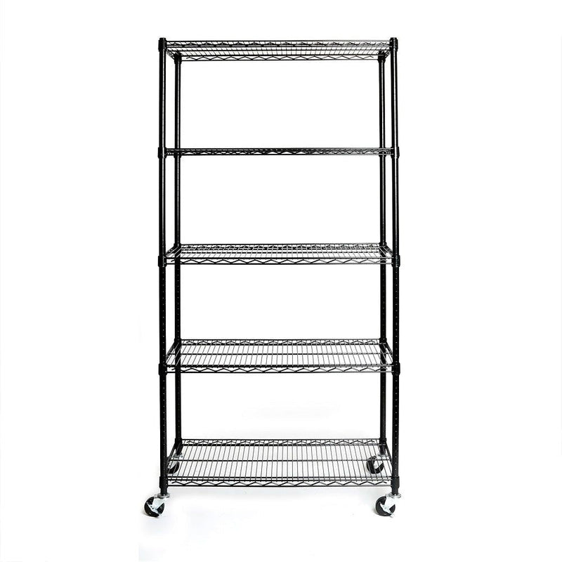 Vancouver Classics 5-Tier NSF Steel Shelving, 36-in x 18-in x 72-in, Black I2