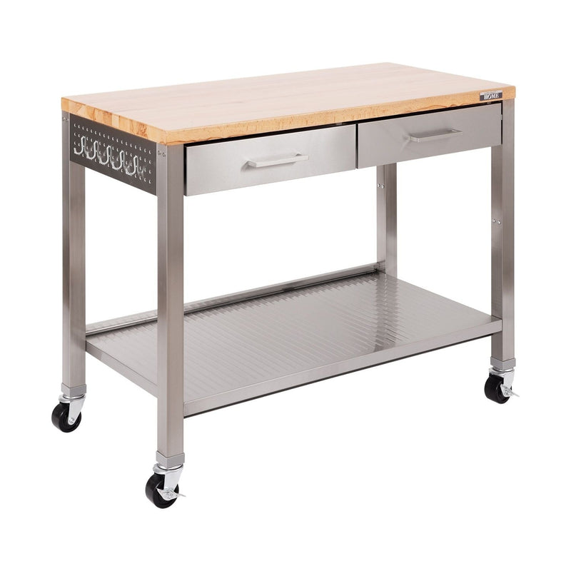 Vancouver Classics, Work Center Island Table, Stainless Steel, 48-in x 24-in x 36-in O4