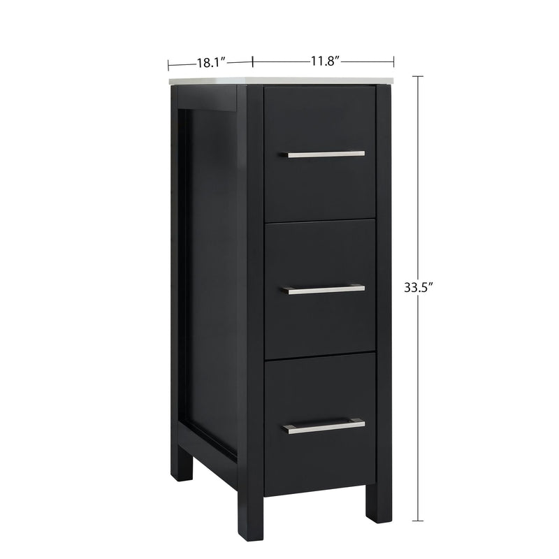 Vanity Art Brescia Vanity Side Cabinet, 12-in X6