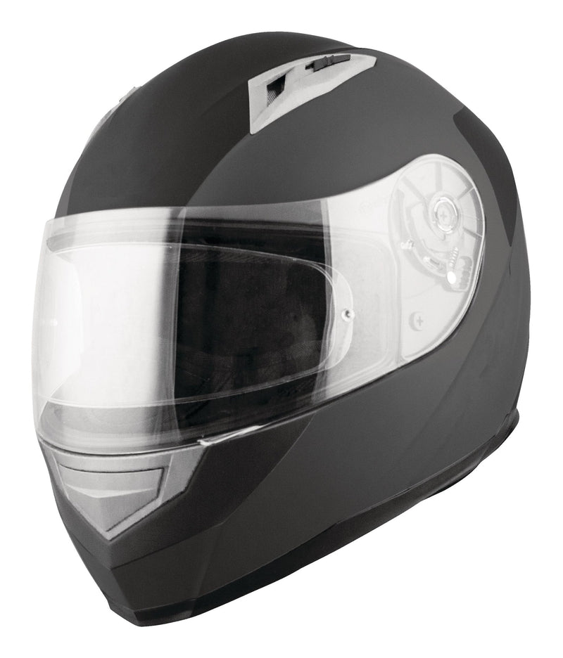 VCAN Street Flat Full Face Motorcycle Helmet, Black, Assorted Sizes K1