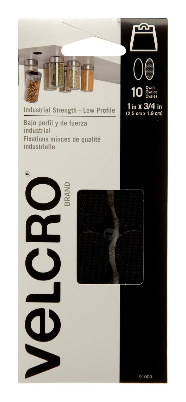 Velcro Industrial Strength Low Profile Heavy Duty Spots, 1 x 3/4-in, Assorted Colours, 10-pk W6