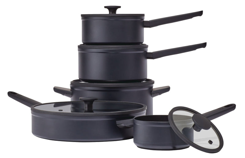 Vida by PADERNO 10-Piece Non-Stick Cookware Set, Black, Vida by PADERNO Non-Stick Cookset, Blue, 8-pc, Vida by PADERNO Aluminum Non-Stick Frypan,... O3