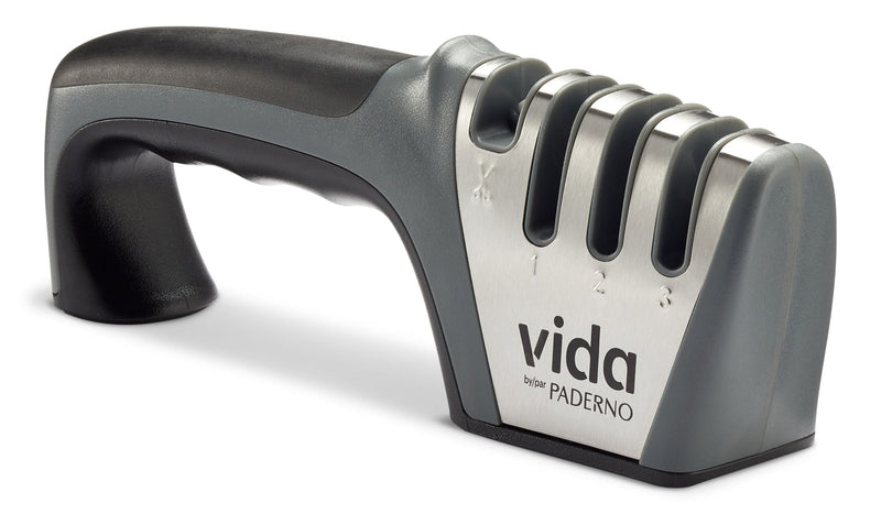 Vida by PADERNO 4-in-1 Knife & Shear Sharpener with Ergonomic Grip V0