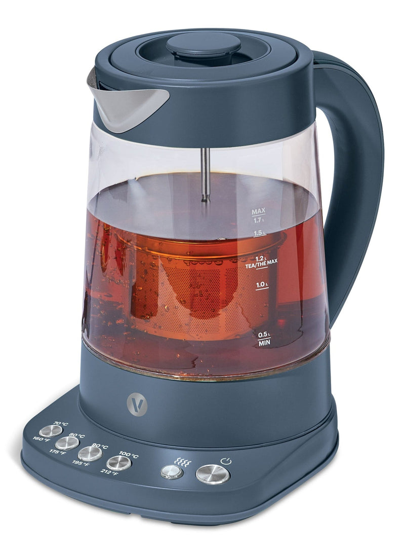 Vida by PADERNO Colour Series Electric Variable Temperature Steeping Kettle, Bluefin, 1.7-L W9