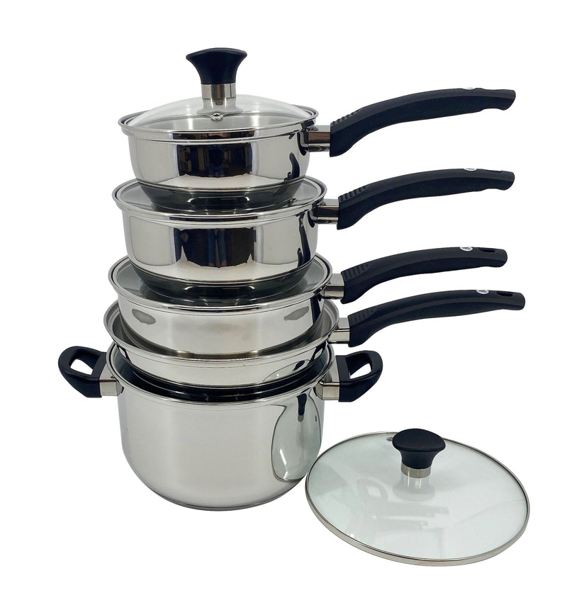 Vida by PADERNO Everyday Series Premium Stainless Steel Cookware Set, Dishwasher & Oven-Safe, 10-pc B2