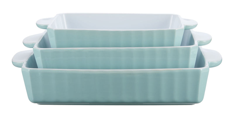 Vida by PADERNO Rectangular White/Blue Bake Set, 3-pc B2