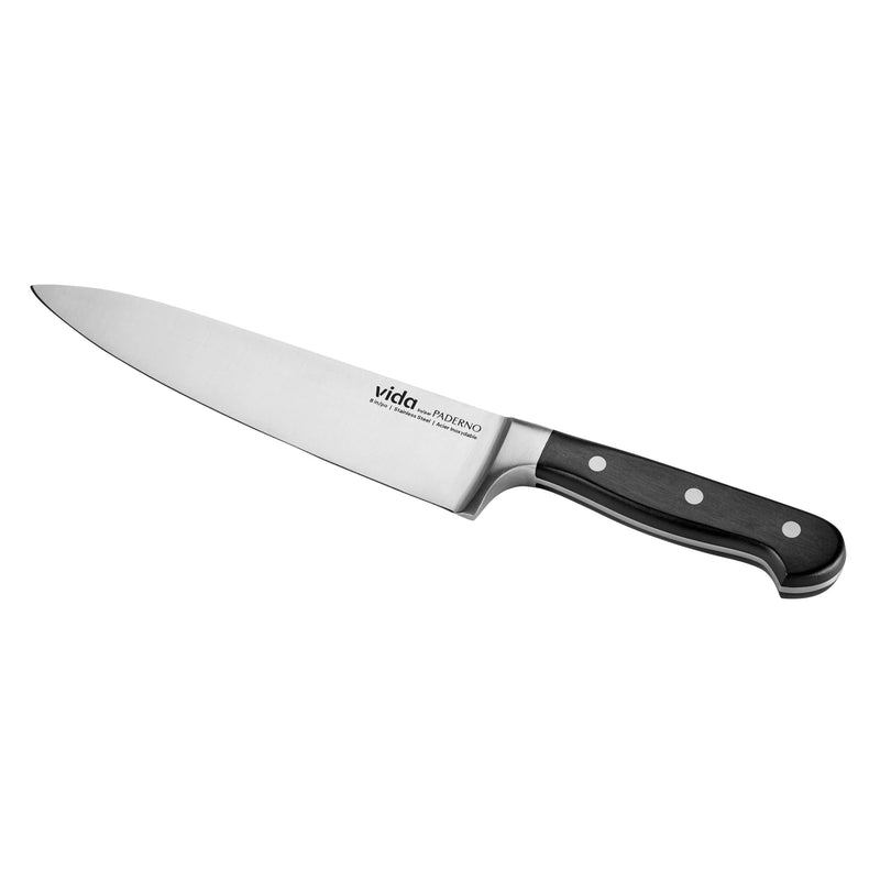 Vida by PADERNO Stainless Steel Triple Rivet Chef's Knife, Ergonomic Grip, 8-in S8
