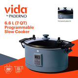 Vida Slow Cooker with Digital Control Panel, Bluefin, 6-qt
