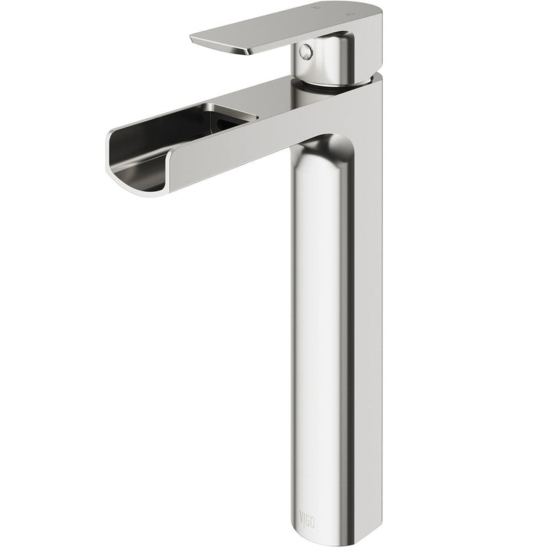 VIGO Amada 11-in Brushed Nickel Vessel Bathroom Faucet T1