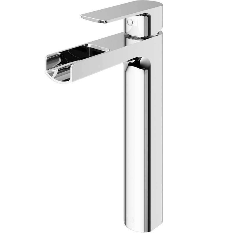 VIGO Amada Single Handle Vessel Single Hole Bathroom Sink Faucet, WaterSense Certified, Chrome V6