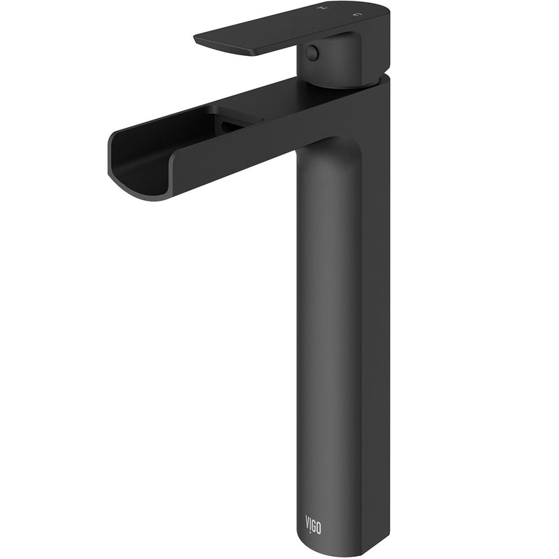 VIGO Amada Single Handle Vessel Sink Bathroom Faucet, Matte Black T7