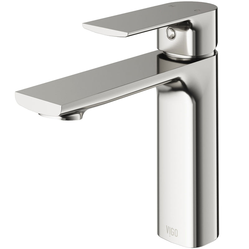 VIGO Davidson Single Handle Single Hole Bathroom Sink Faucet, WaterSense Certified, Brushed Nickel P3